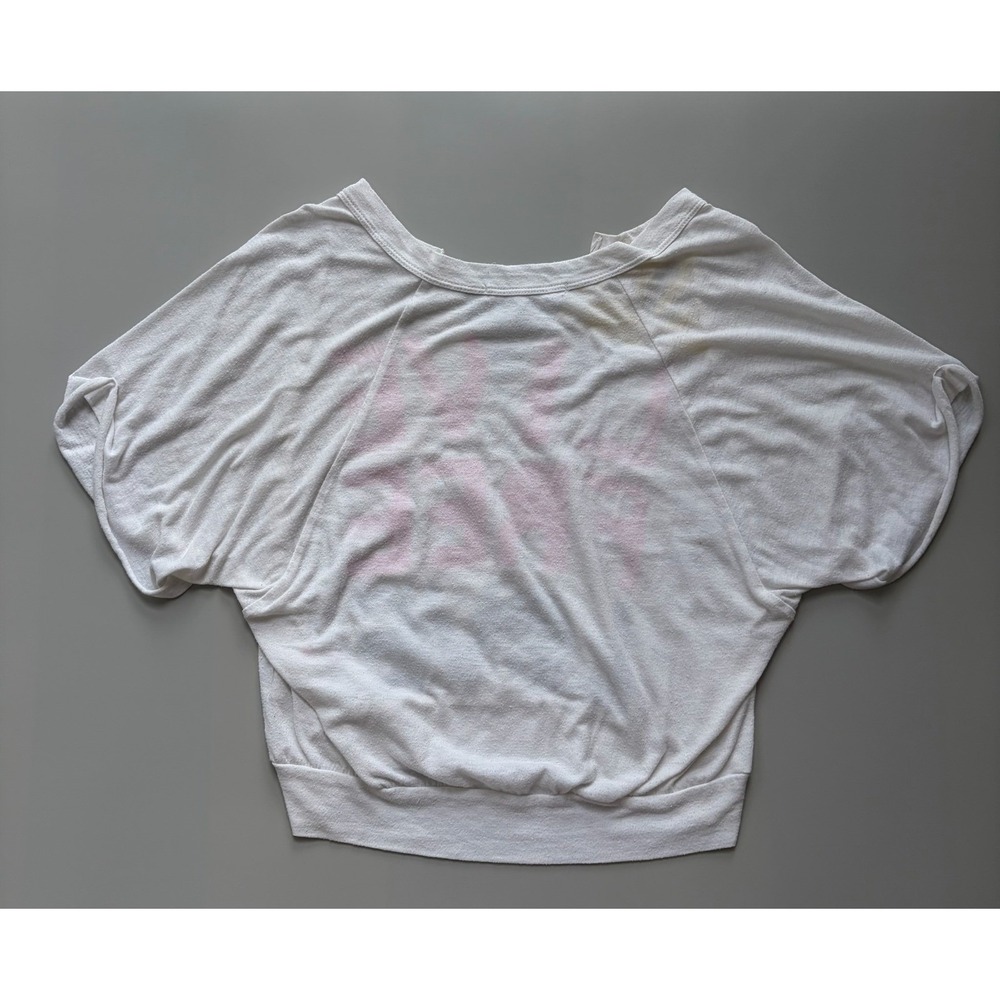 Vintage Havana Live Free Love Graphic Tee White Slouchy Dolman Top Juniors XL - Picture 5 of 5